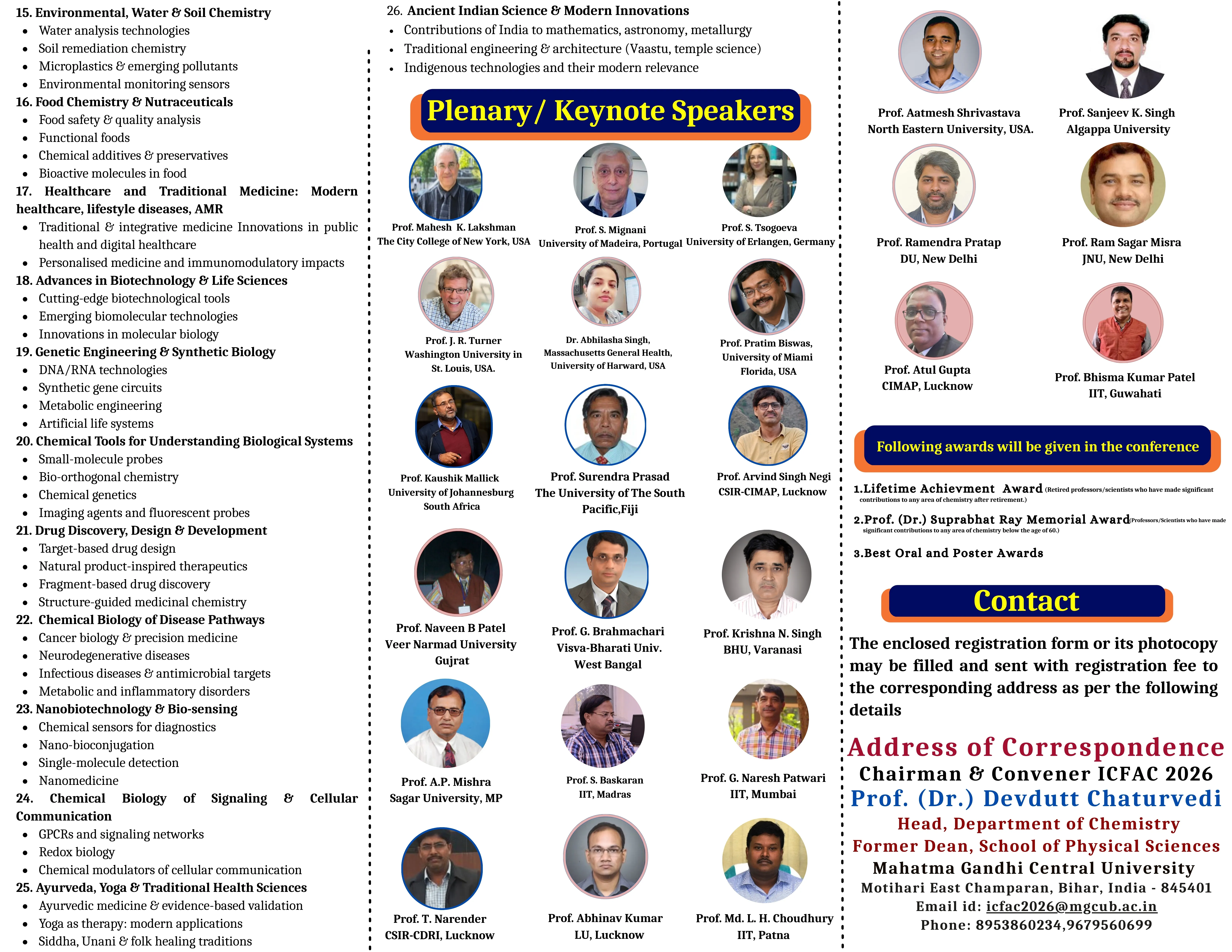 ICFAC 2026 Plenary and Keynote Speakers